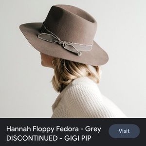NWT Gigi Pip Hannah Floppy Fedora, Gray 57 S/M